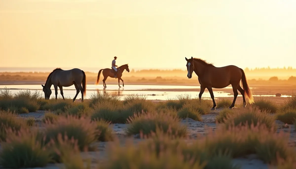 Les paysages de la sansouire : flore sauvage et pâturage équestre