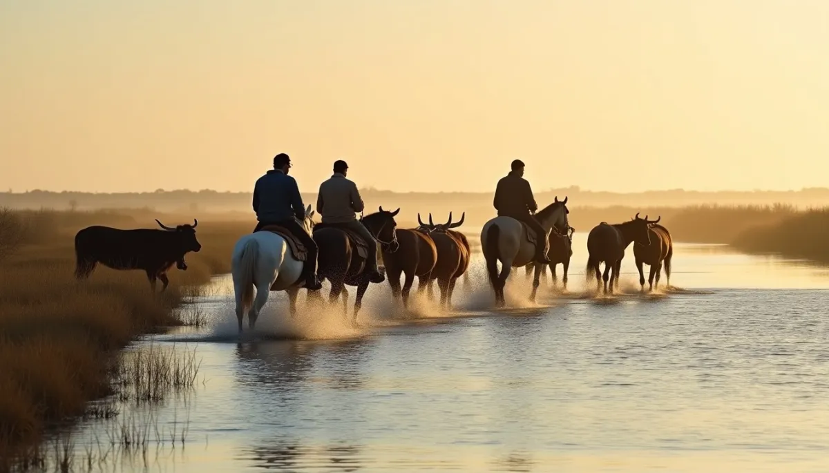 La gaze de Camargue : quand les chevaux et taureaux traversent le fleuve